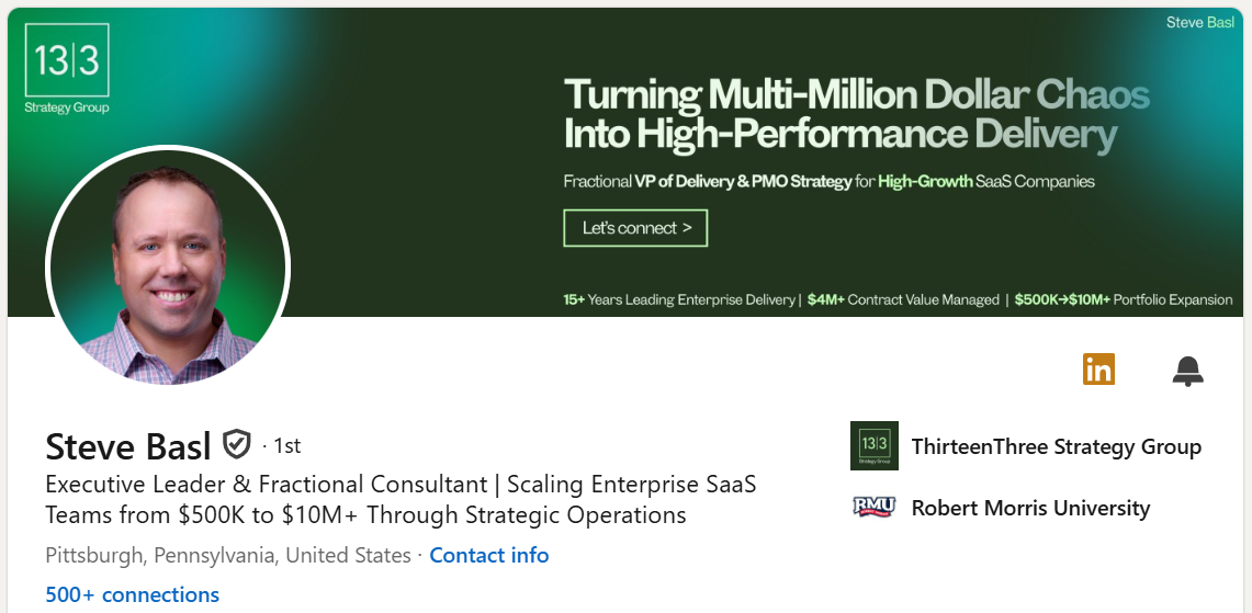 Steve's LinkedIn Profile Makeover